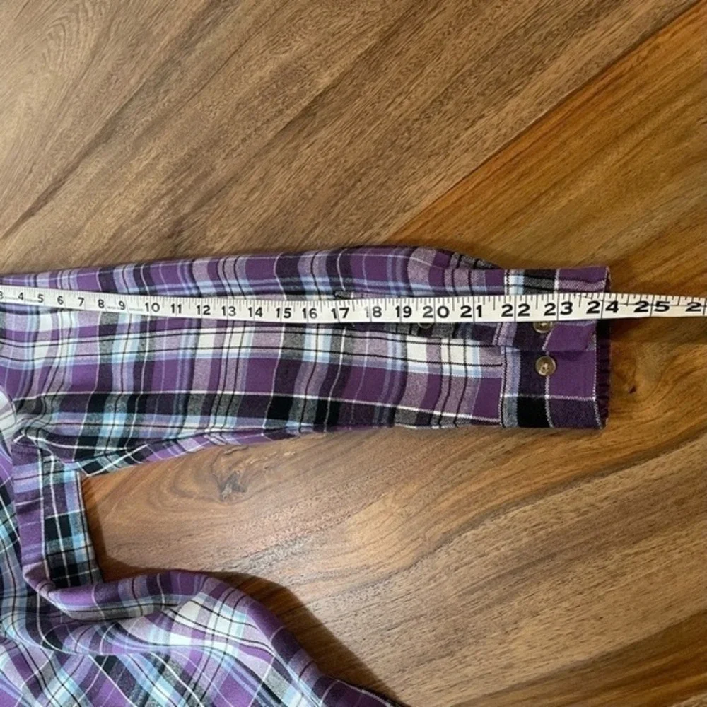 Scandia Woods Button Down Plaid Purple Lined Long‎ Sleeve Shirt sz M Cabincore